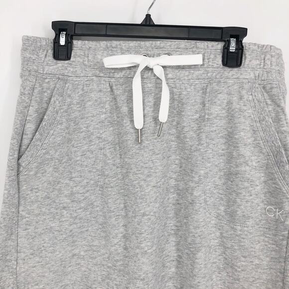 Calvin Klein Womens Eco Terry Pull On Skirt Large Grey Athletic Drawstring NWT - Picture 5 of 14